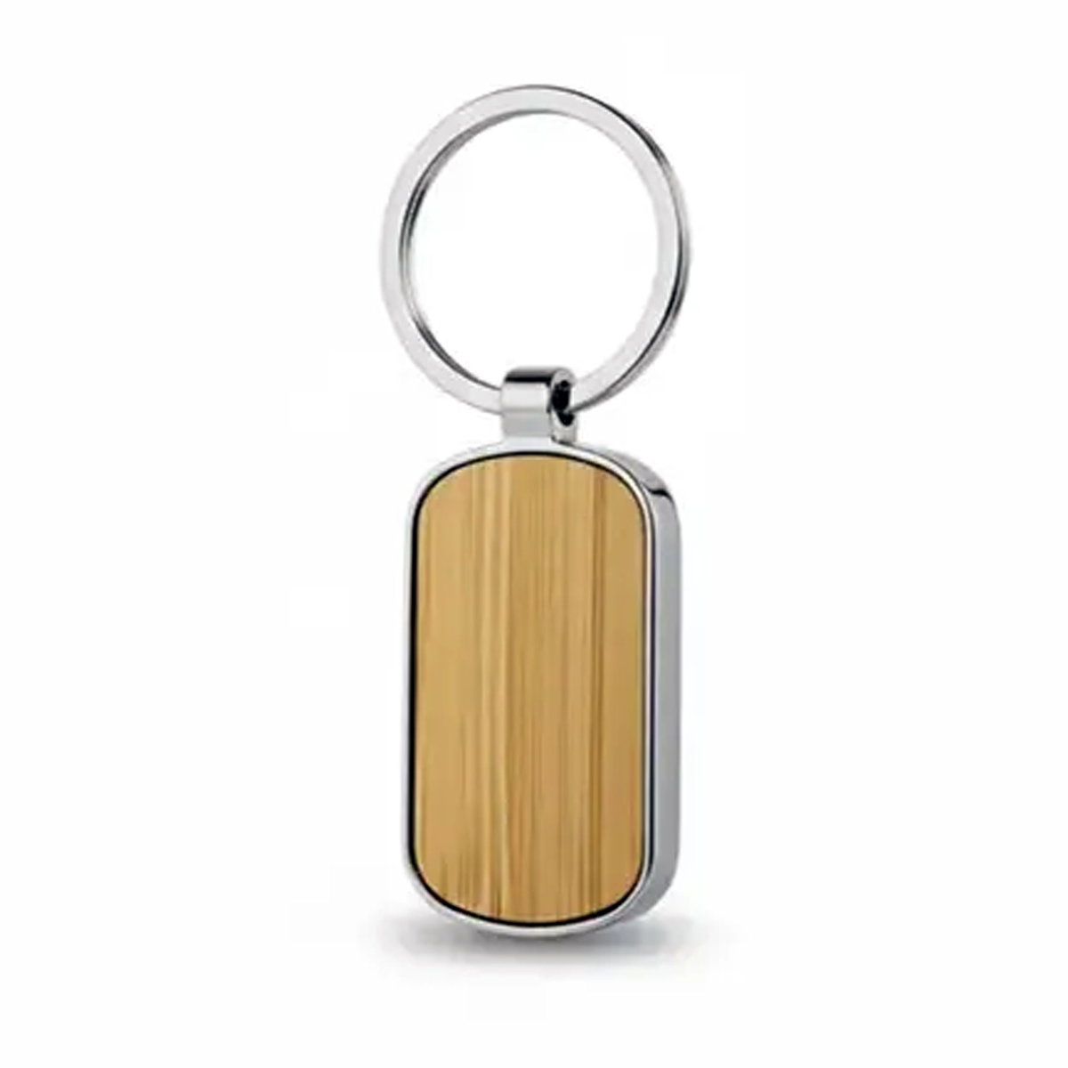 Llavero Madera Bamboo K124 bambú y metal