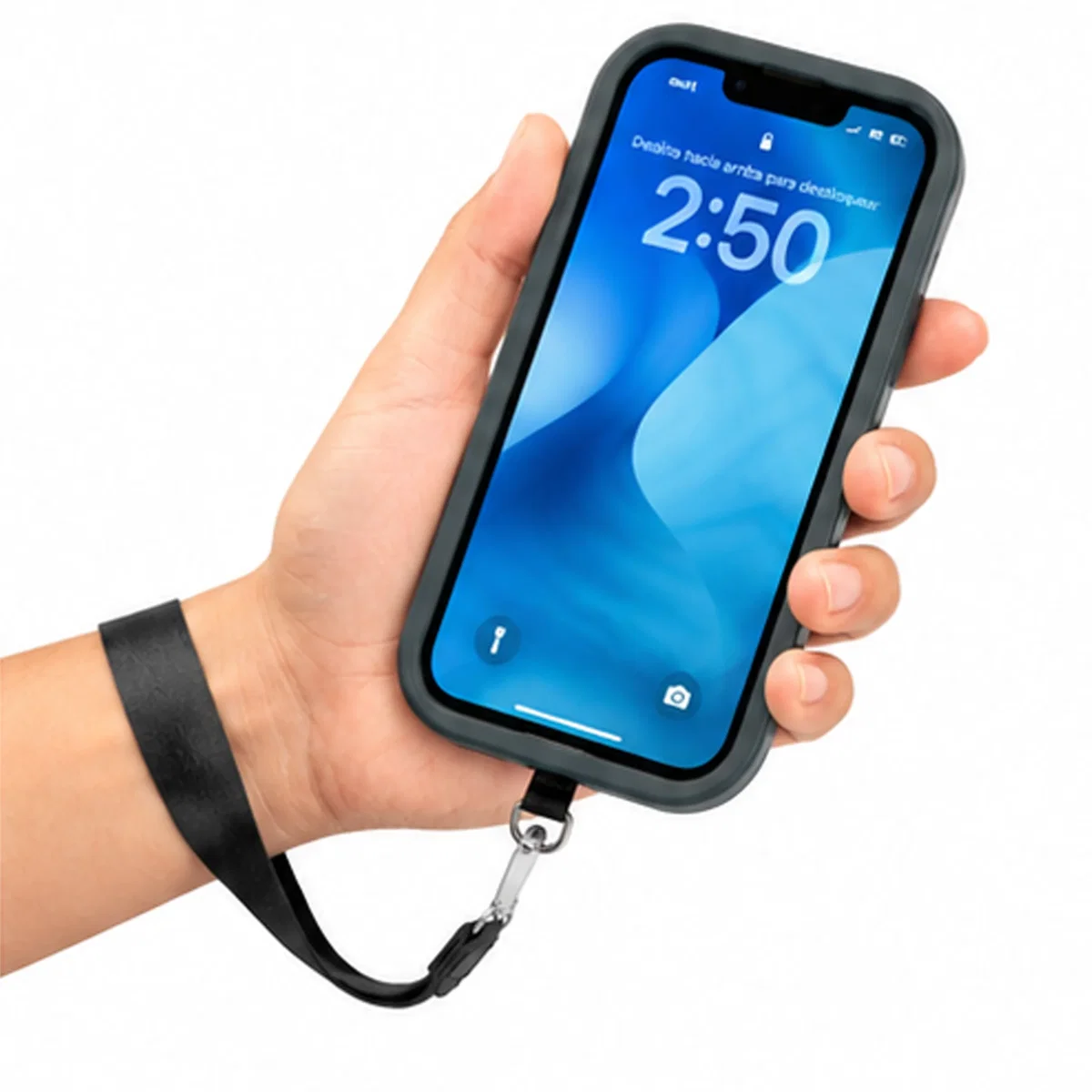Lanyard Porta-Celular Ce10 poliéster y eco-cuero