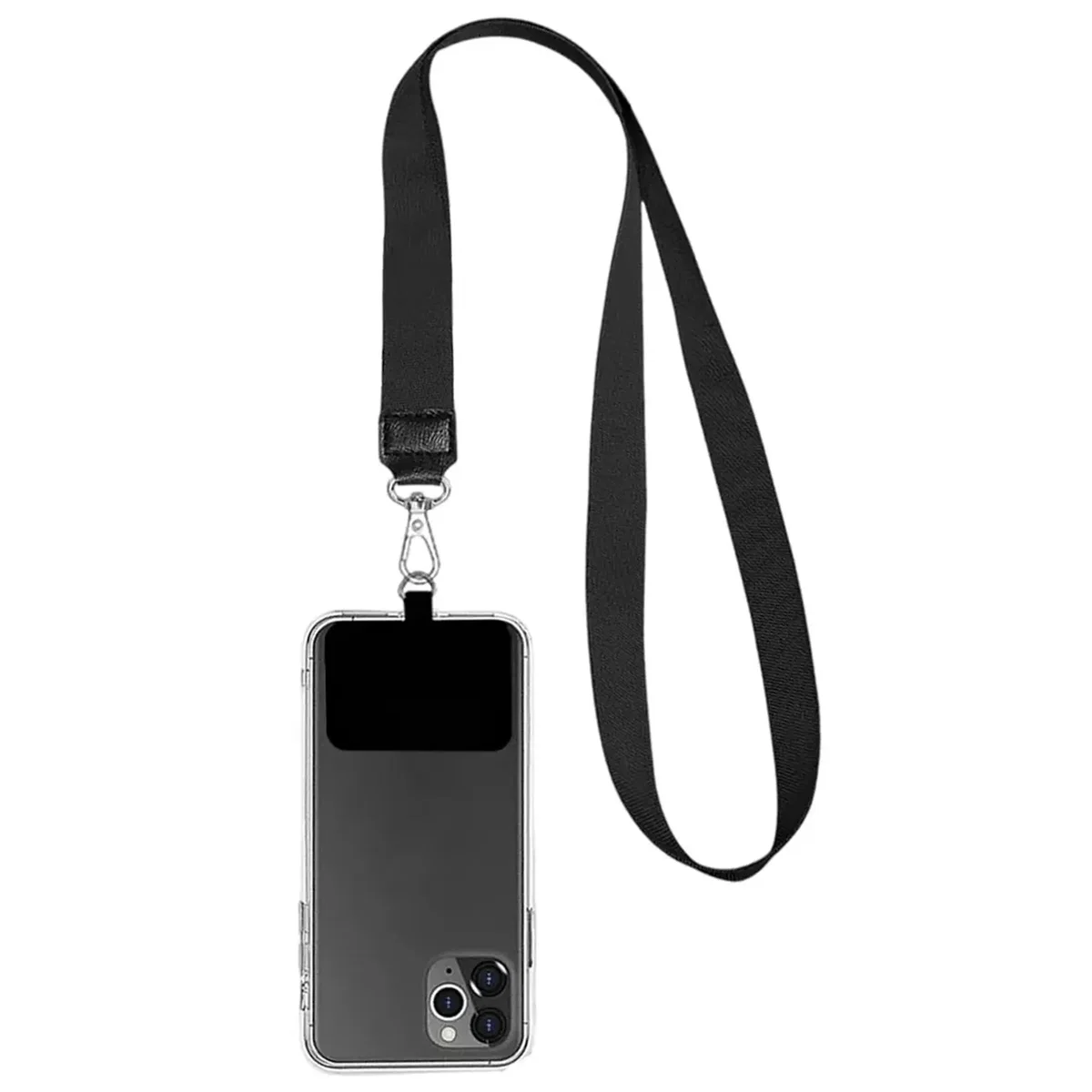 Lanyard Porta-Celular Ce12 eco-cuero, mosquetón