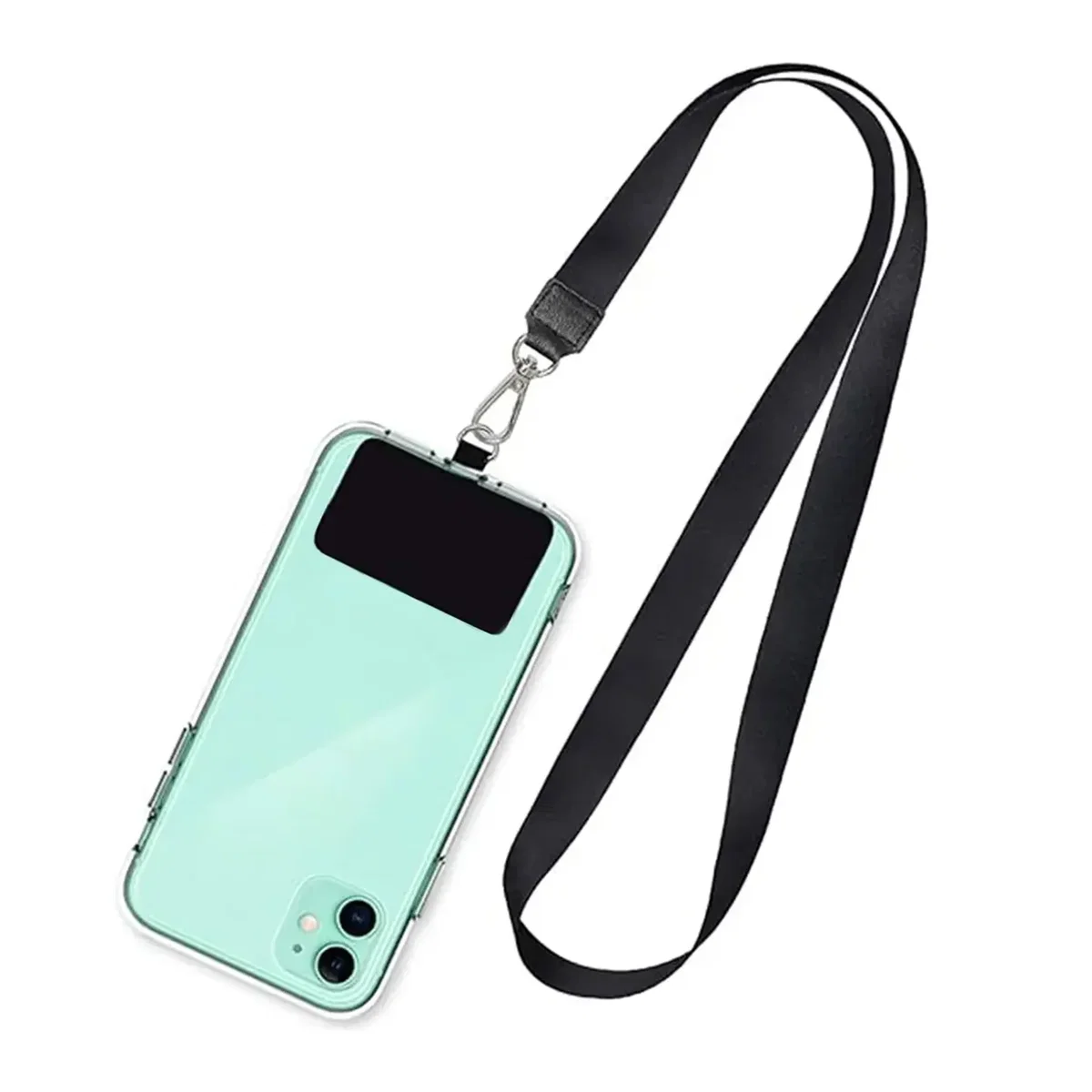 Lanyard Porta-Celular Ce12 eco-cuero, mosquetón