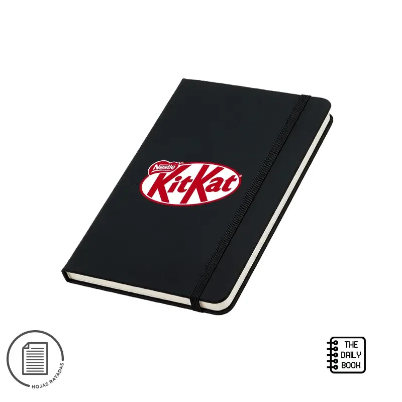 Cuaderno Borges A5 tapa de PU, 96 hojas personalizado con logo empresa - Merchandising corporativo Chile
