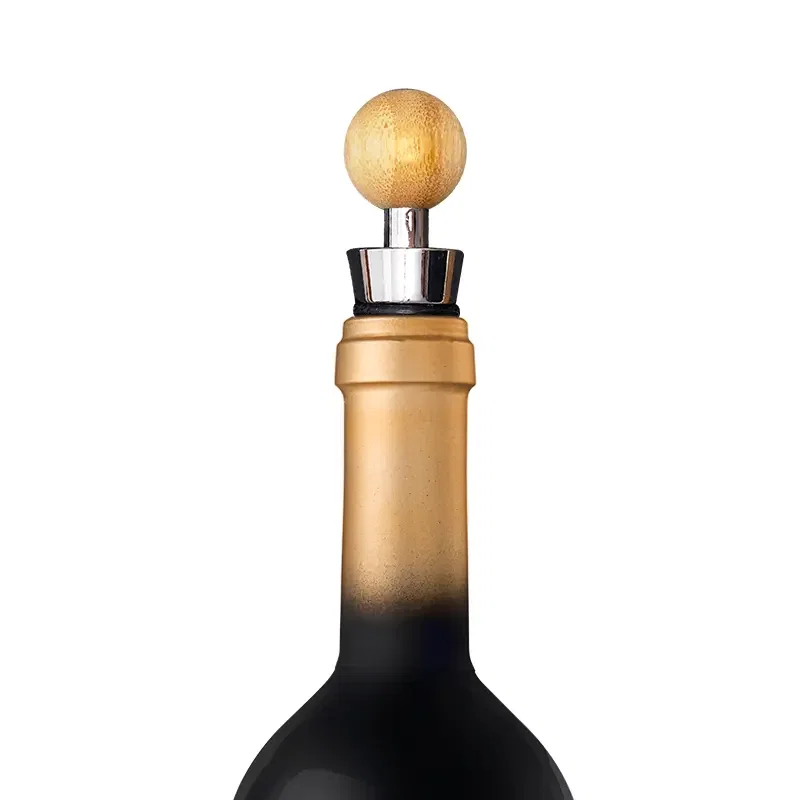 Set De Vino La Rue bambú acero inoxidable