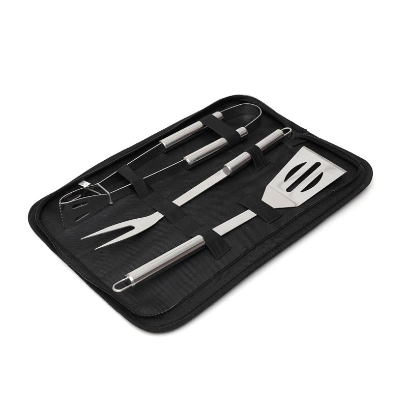 Bbq Holder Set acero inoxidable, funda con cierre