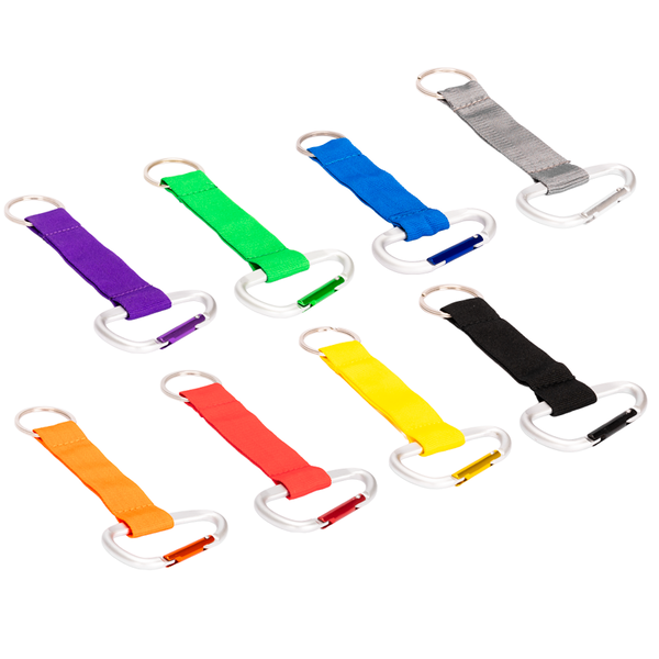 Llavero-Lanyard Mosquetón poliéster anillo metálico personalizado con logo empresa - Merchandising corporativo Chile