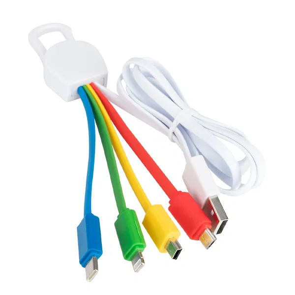 Connect Multicargador Colores USB, Lightning y personalizado con logo empresa - Cables Multicarga corporativo Chile