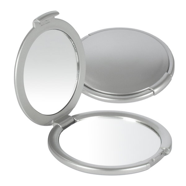 Espejo Plateado Doble plástico rígido personalizado con logo empresa - Merchandising corporativo Chile