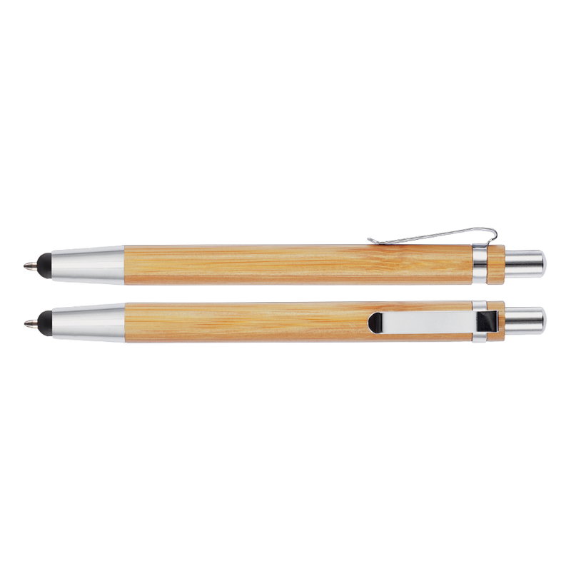 Bolígrafo De Bamboo retráctil, puntero touch Bolígrafo De Bamboo retráctil, puntero touch