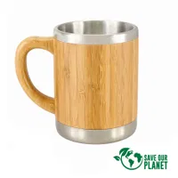 Tazón De Bamboo 350cc bambú y acero inoxidable