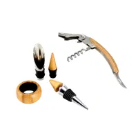 Set De Vino De Bamboo caja bambú 4 piezas