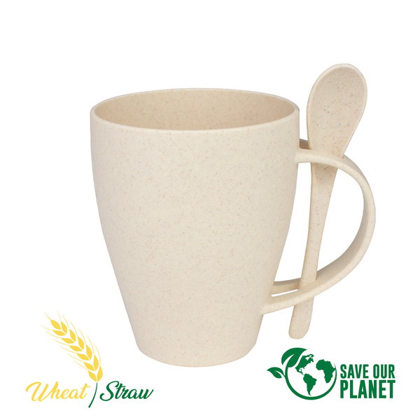 Mug 450 ml plástico y pasta de caña personalizado con logo empresa - Merchandising corporativo Chile