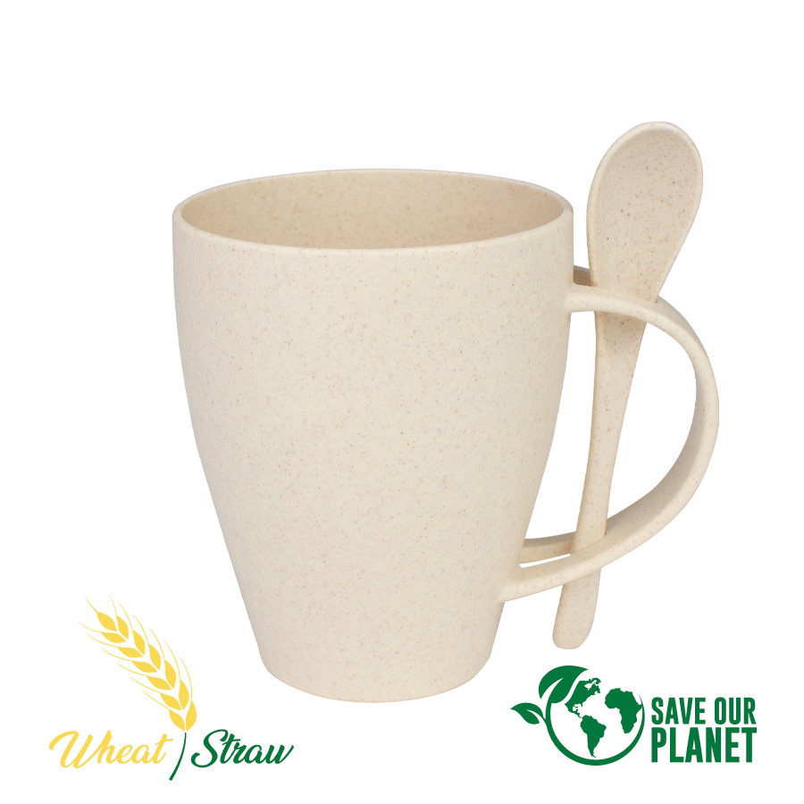 Mug 450 ml plástico y pasta de caña Mug 450 ml plástico y pasta de caña personalizado con logo empresa - Mugs Ecológicos corporativo Chile