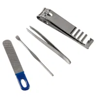 Llavero Set De Manicure funda plateada, metal