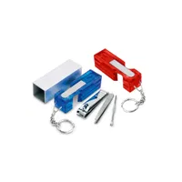 Llavero Set De Manicure funda plateada, metal