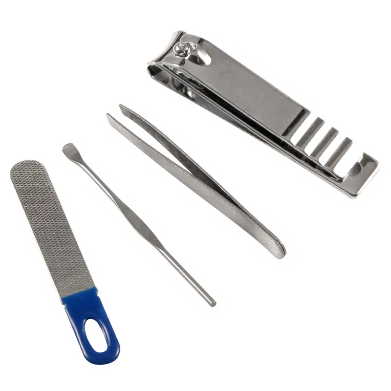 Llavero Set De Manicure funda plateada, metal Llavero Set De Manicure funda plateada, metal