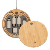 Multicargador 6 En 1 Connect bambú, tapa imantada