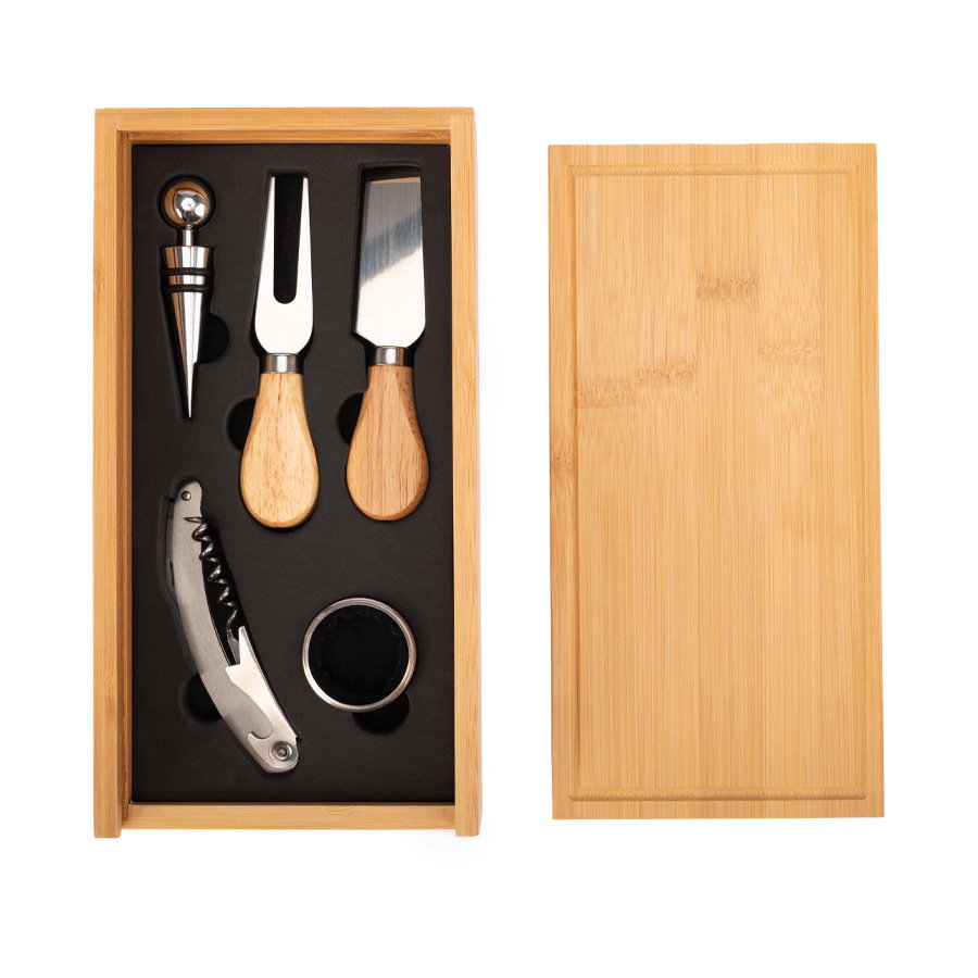 Set Wine & Cheese Futrono De Bamboo - imagen 2