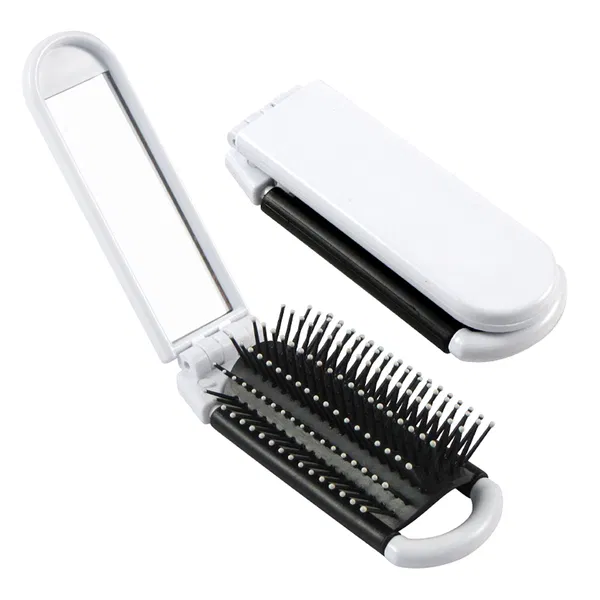 Cepillo Rectangular Con Espejo plegable, blanco personalizado con logo empresa - Espejos corporativo Chile