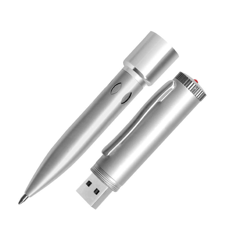 Usb Bolígrafo Metálico Pendrive 32gb acero — vista destacada