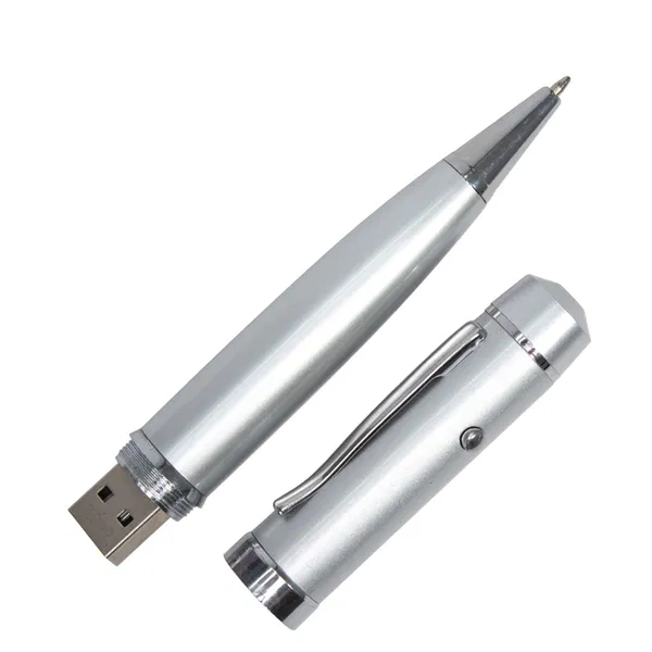 Usb Bolígrafo Puntero Láser Pendrive 64gb acero personalizado con logo empresa - Multifunción corporativo Chile