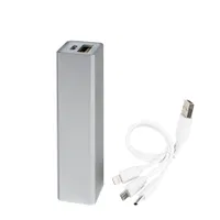 Cargador Power Bank Metálico 2200mah inox