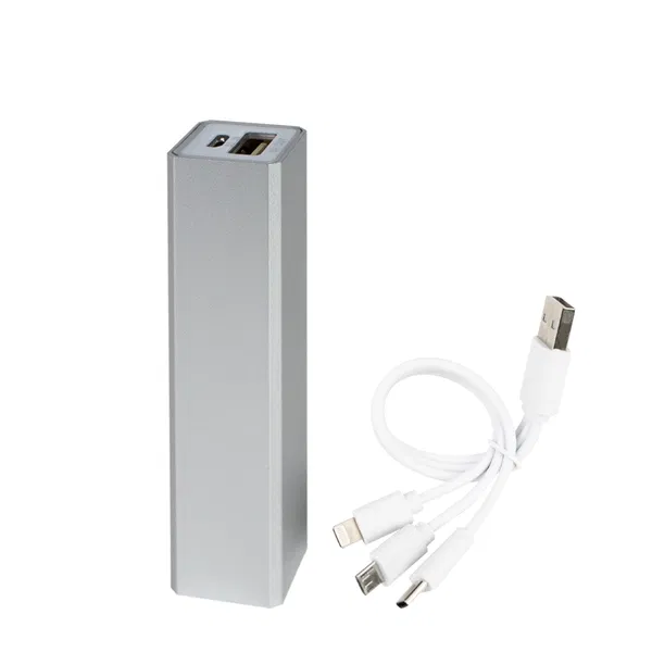 Cargador Power Bank Metálico 2200mah inox personalizado con logo empresa - Power Banks corporativo Chile