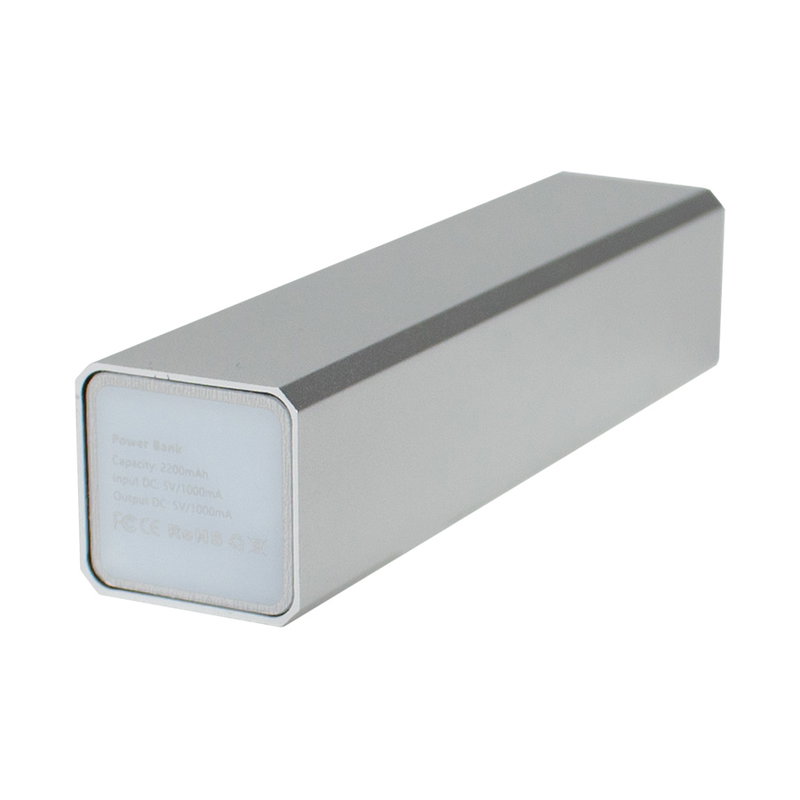 Cargador Power Bank Metálico 2200mah inox