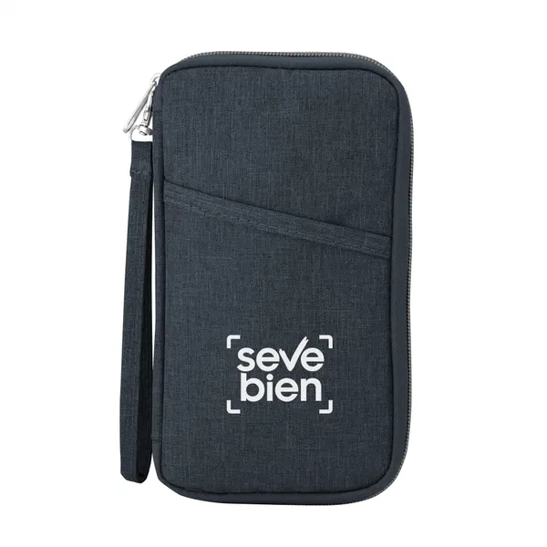 Billetera Wally poliéster 300D, cierre perimetral personalizado con logo empresa - Merchandising corporativo Chile