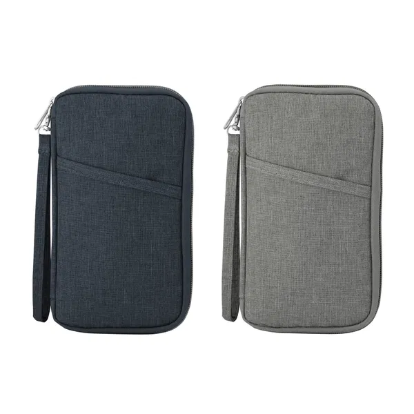 Billetera Wally poliéster 300D, cierre perimetral personalizado con logo empresa - Merchandising corporativo Chile
