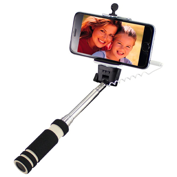 Mini Selfie-Stick Monopod extensible con jack personalizado con logo empresa - Merchandising corporativo Chile