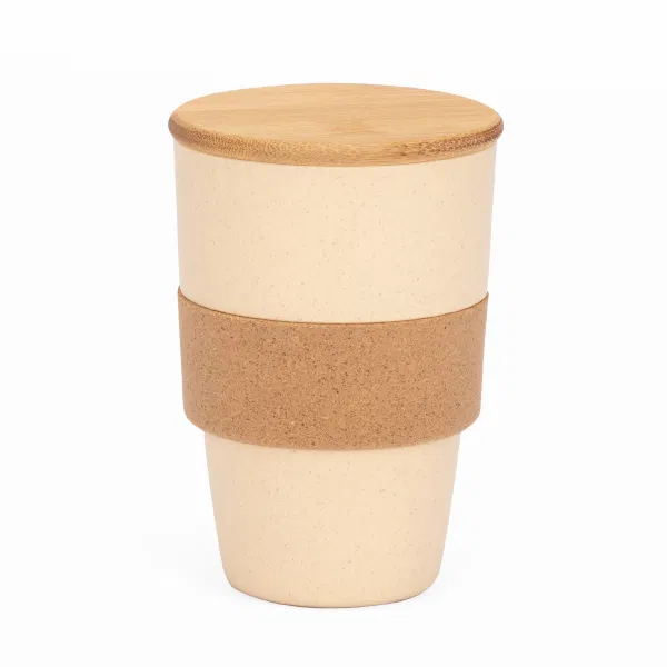 Vaso Islay 375 ml bambú y corcho Vaso Islay 375 ml bambú y corcho personalizado con logo empresa - Mugs Ecológicos corporativo Chile