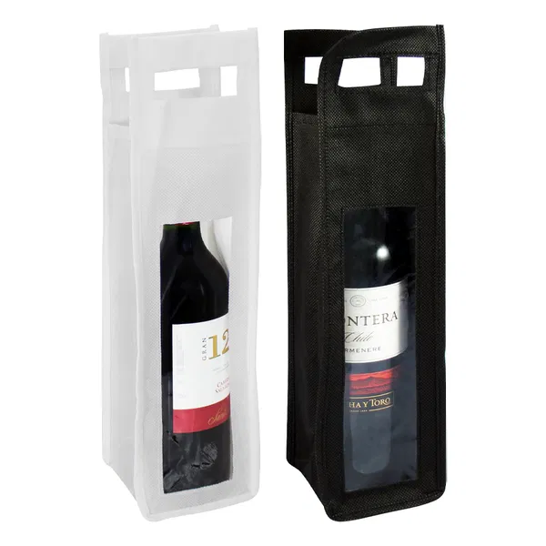 Porta-Botella De Vino De Tnt plástico 80 g/m2 personalizado con logo empresa - Bolsas para Botellas corporativo Chile
