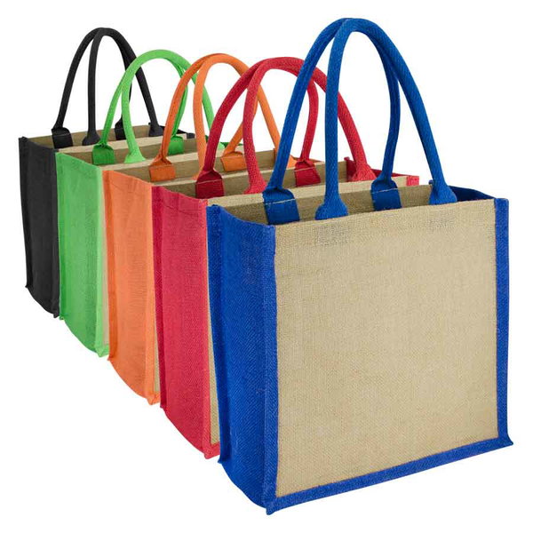 Bolsa Yute Rain Forest yute laminado 30 x 30 x 15 personalizado con logo empresa - Merchandising corporativo Chile