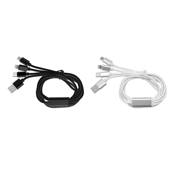 Cable Con Adaptador Madison trenzado personalizado con logo empresa - Cables Multicarga corporativo Chile