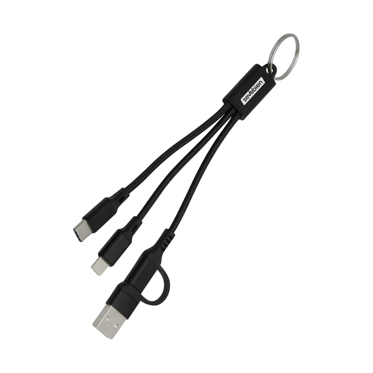 Cable De Carga Unikey aluminio reciclado y nylon personalizado con logo empresa - Cables de Carga corporativo Chile