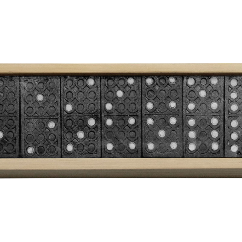 Juego De Dominó caja madera, tapa plástica