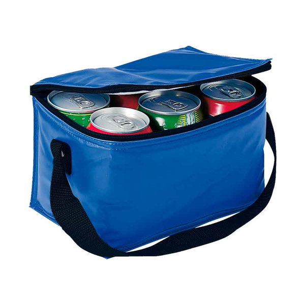 Cooler-Lonchera 6 latas poliéster personalizado con logo empresa - Merchandising corporativo Chile