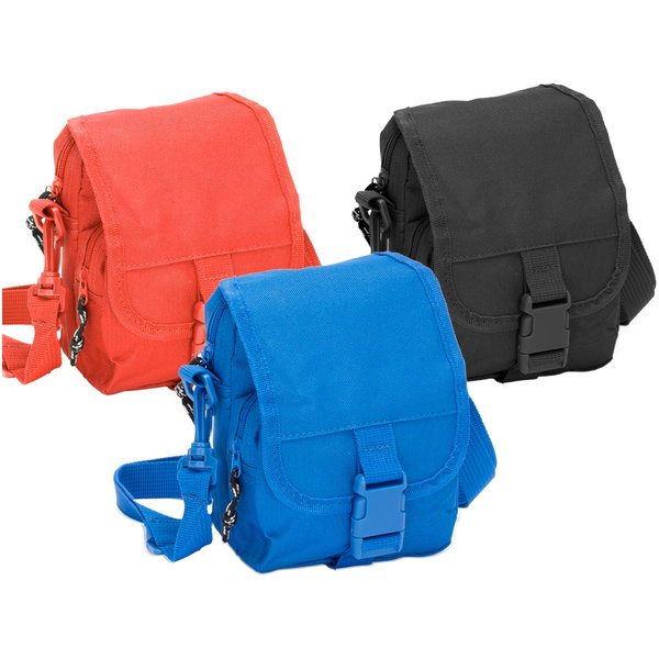 Bolso Bandolero poliéster 600D 14 x 18 x 7 cm personalizado con logo empresa - Merchandising corporativo Chile
