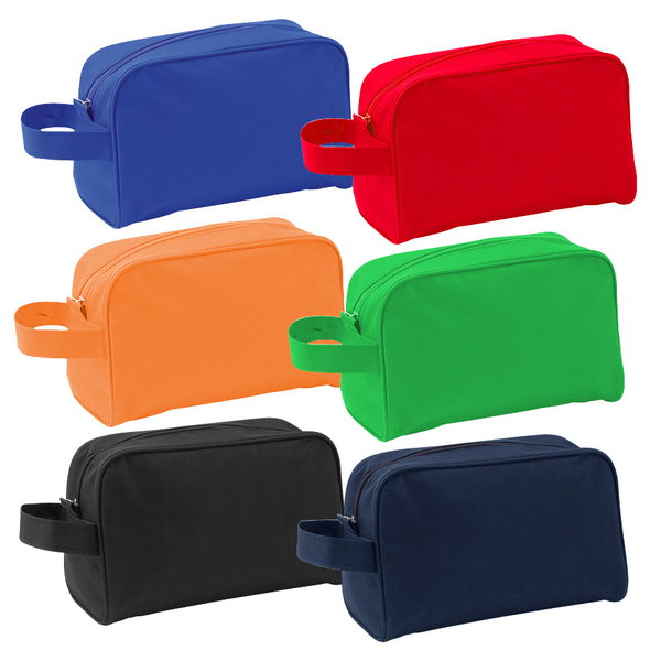 Necessaire Trevi poliéster 600D con cremallera personalizado con logo empresa - Merchandising corporativo Chile