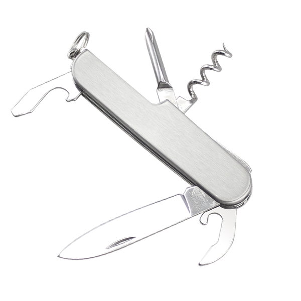 Cortaplumas 5-En-1 acero inoxidable plegable personalizado con logo empresa - Merchandising corporativo Chile