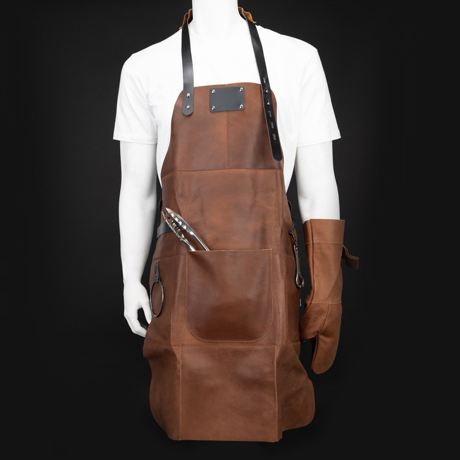 Set Asador De Gamuza De Búfalo cuero genuino Set Asador De Gamuza De Búfalo cuero genuino