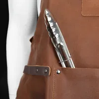 Set Asador De Cuero De Búfalo cuero y acero