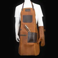 Set Asador De Cuero De Búfalo cuero y inox
