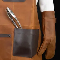 Set Asador De Cuero De Búfalo cuero y inox