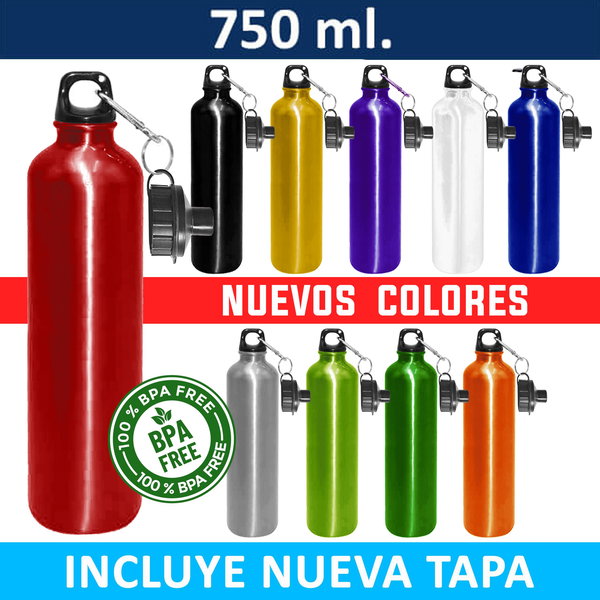 Botella Aluminio Deportiva M50 750 ml aluminio personalizado con logo empresa - Merchandising corporativo Chile