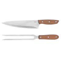 Set De Asado / Bbq Bladebird inox 420 y madera