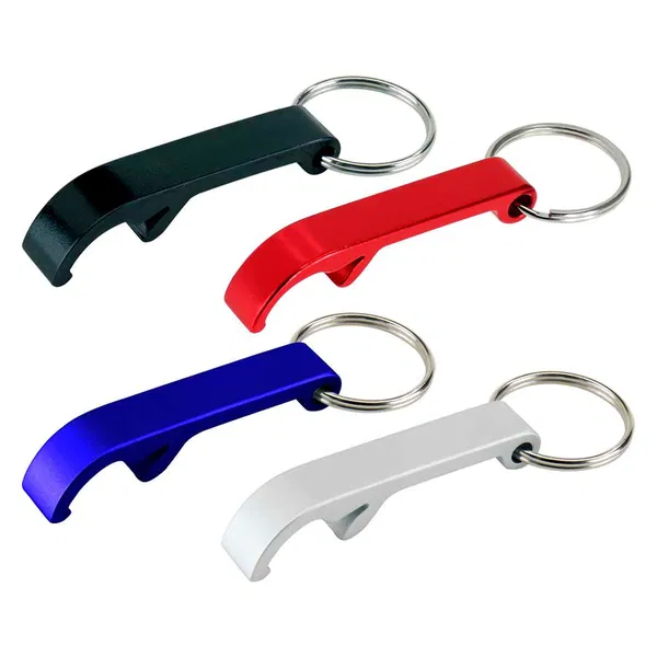 Llavero - Destapador aluminio Llavero - Destapador aluminio personalizado con logo empresa - Llaveros Multifunción corporativo Chile