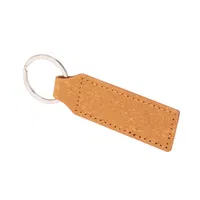 Llavero Toba cuero reciclado, anillo cromado