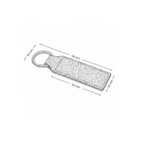 Llavero Toba cuero reciclado, anillo cromado