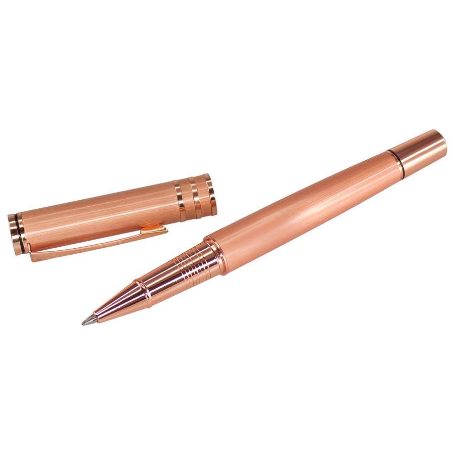 Roller Pen Metálico Encobrizado cobre, tapa — vista destacada