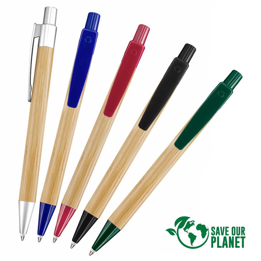 Bolígrafo Bamboo Sustenta bambú retráctil — vista destacada